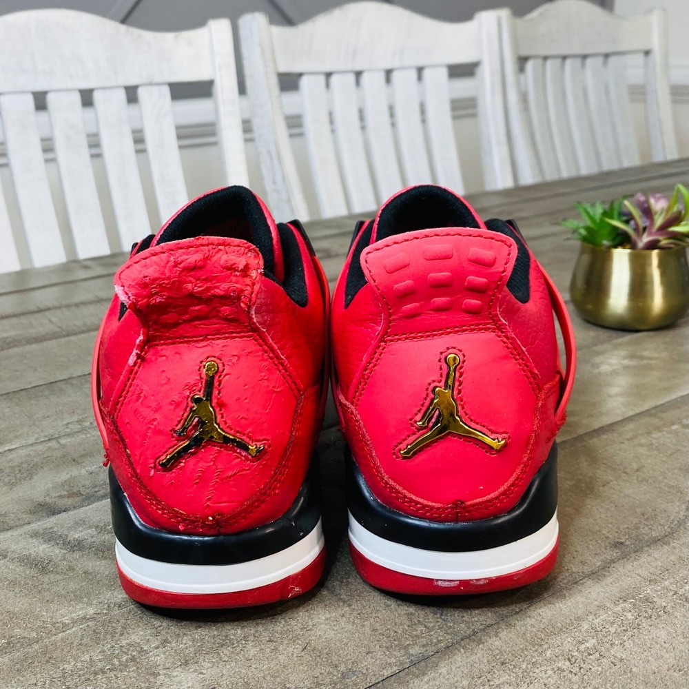 Nike Air Jordan 4‎ Retro Gym Red Obsidian FIBA Men's Leather Shoes Size 11 - Picture 5 of 8